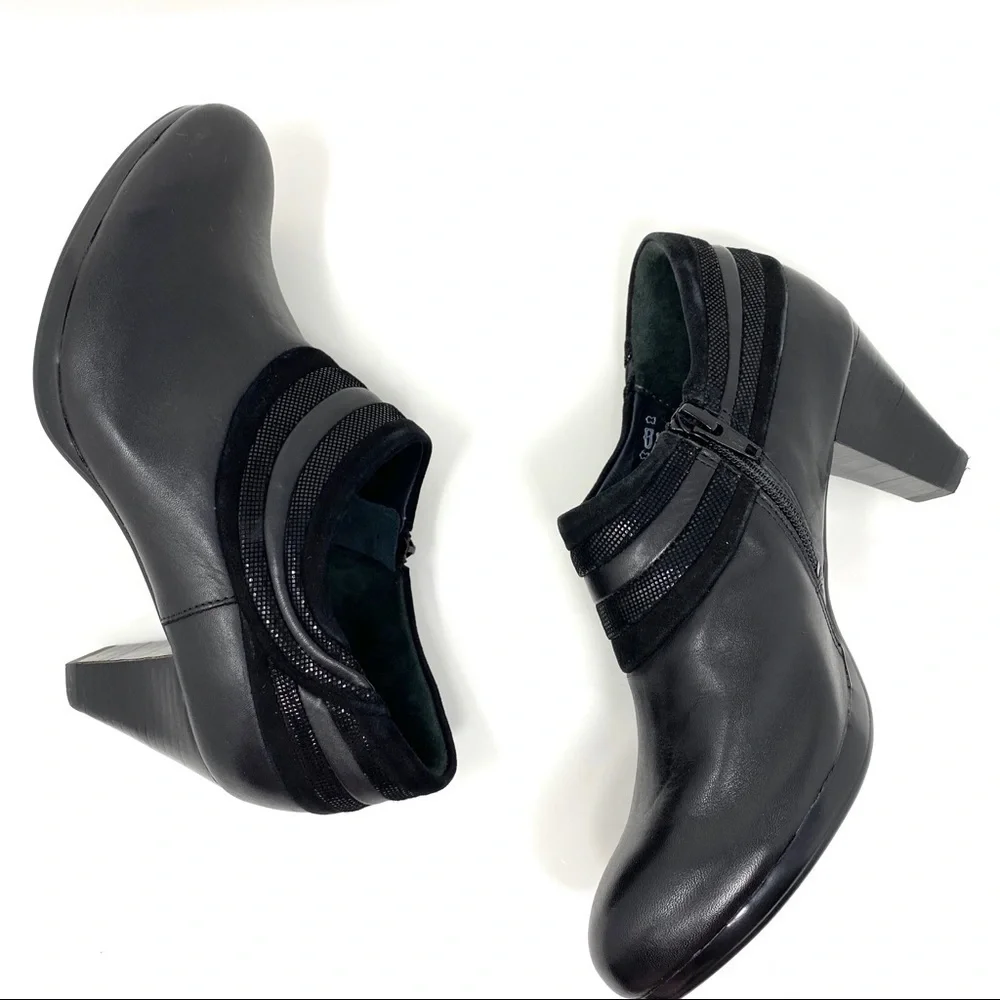 Ziera Zambra black suede sparkle booties